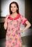 High Quality Rayon Floral Print Long Nighty - Tomato with Hot Pink 